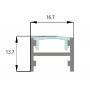 5657.PAL.167137  Profilo Alluminio LED piatto da sottopensile STANDARD fix. INVISIBILE 16.7X13.7 mm  Profili Alluminio