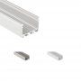 LED Aluminum Profile Flat Lighting Work Area 43 x 30 mm - Model ILEDZ