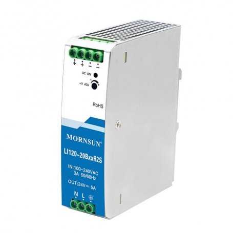 LI120-20BxxR2S - AC/DC Power Supply Mornsun Din Rail - 120W - Voltages 12V 24V 48V