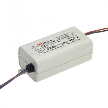 APV-16 MeanWell LED Power Supply 16W Constant Voltage CV IP42 Voltages 5V 12V 15V 24V