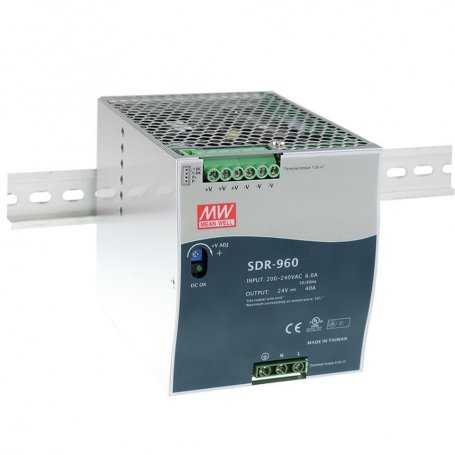 SDR-960 MeanWell Fuente de alimentación guía Din 960W Entrada 180 ~ 264VAC Tensiones 24V 48V