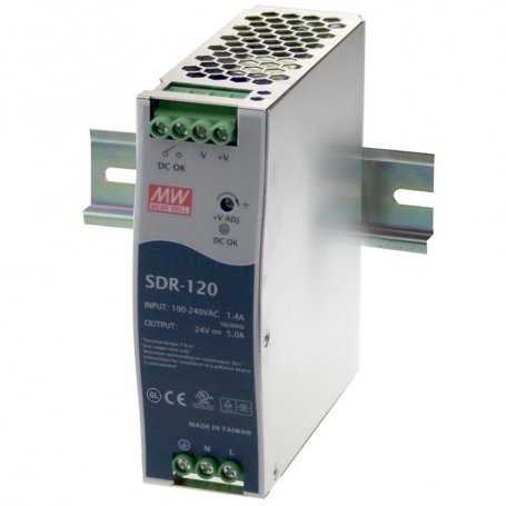 SDR-120 MeanWell Din-Schienen-Netzteil 120W Eingang 88 ~ 264VAC Spannungen 12V 24V 48V