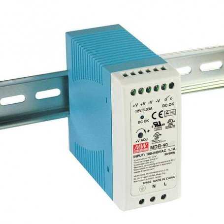 MDR-40 MeanWell Fuente de alimentación guía Din 40W Voltajes 5V 12V 24V 48V