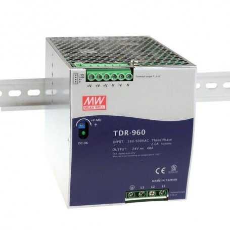 TDR-960 MeanWell Fuente de alimentación guía Din 960W Tensiones 24V 48V