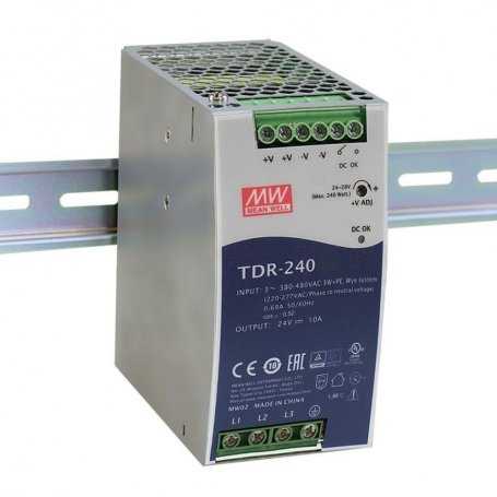 TDR-240 MeanWell Din Rail Power Supply 240W Voltages 24V 48V