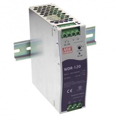 WDR-120 MeanWell Din Rail Power Supply 120W Voltages 12V 24V 48V