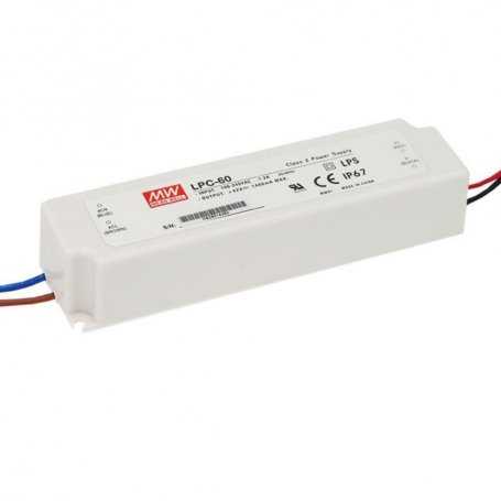 LPC-60 Meanwell Alimentation LED 60W Courant Constant CC IP67 Courants 1050mA 1400mA 1750mA