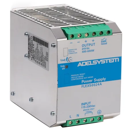 FLEX50024A Alimentatore Adelsystem Din Rail 600W 24V Input 110/220 VAC