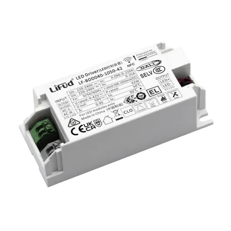 LF-BDD040-1050-42 Alimentatore LED LiFUD - 40W - 500-1050mA  Corrente Costante CC - dimmerabile DALI e PUSH