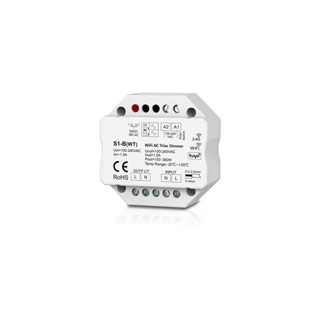 Relpower S1-B(WT) Dimmer WiFi + RF + Push AC Triac