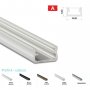 770.PAL.A  Profilo Alluminio LED Piatto da sottopensile - STANDARD 9,3 x 16 mm - Modello A  Profili Alluminio