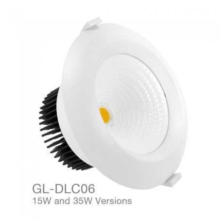 GL-DLC06-35  FARO LED 35W AD INCASSO IP40 da 3000k a 5000k 3800 Lumen Max  Glacial Light  Faretti Soffitto e Incasso