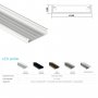 770.PAL.SOLOS  Profilo Alluminio LED Piatto da libreria LARGO 9,3 x 43 mm - Modello SOLOS  Profili Alluminio