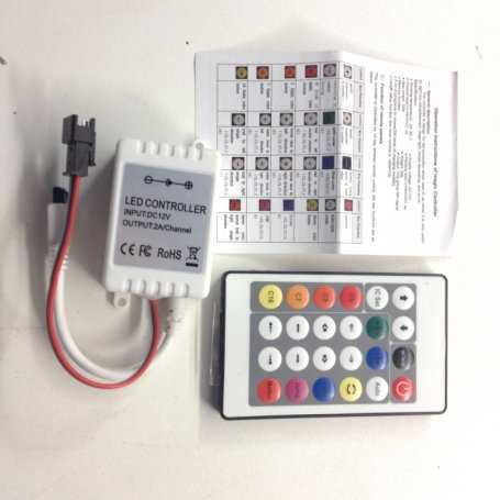 CONTROLLER RGB - Telecomando IR - 2CANALI | IN 12V | 72W MAX