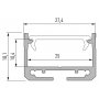 770.PAL.PT2510  Profilo Alluminio LED Piatto Illuminazione Zona Lavoro 18,1 x 27,4 mm - Modello PT2510  Profili Alluminio