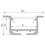 770.PAL.PTIN2510  Profilo Alluminio LED da Incasso nel cartongesso - Modello PTIN2510  Profili Alluminio