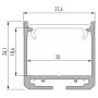 770.PAL.PT2520  Profilo Alluminio LED Piatto da sottopensile - PT2520  Profili Alluminio