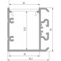 770.PAL.LT3525  Profilo Alluminio LED Piatto da parete - Modello LT3525  Profili Alluminio