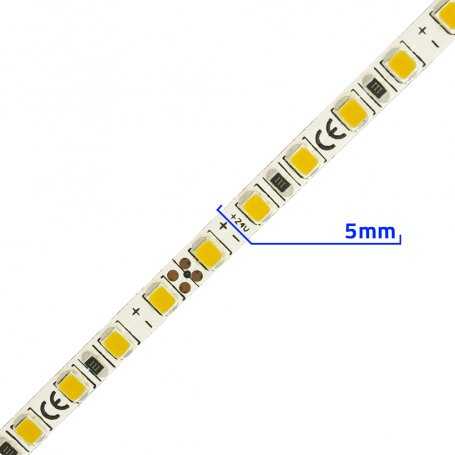 P.2835.120.2490-5mm  Striscia Led SMD 2835 - 120 led/m - 1425 lumen/mt - 15W/mt - 24V - 5mt PCB 5mm PRO  Alimentatorishop  St...