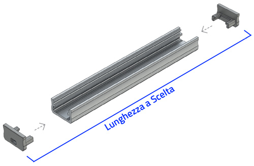 The length of the finished Bar includes the end caps