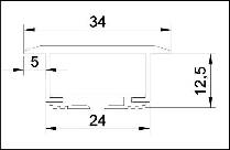 Abmessungen LED Trockenbauprofil Infralastra - 5657-PAL-CARTG - Alimentatorishop