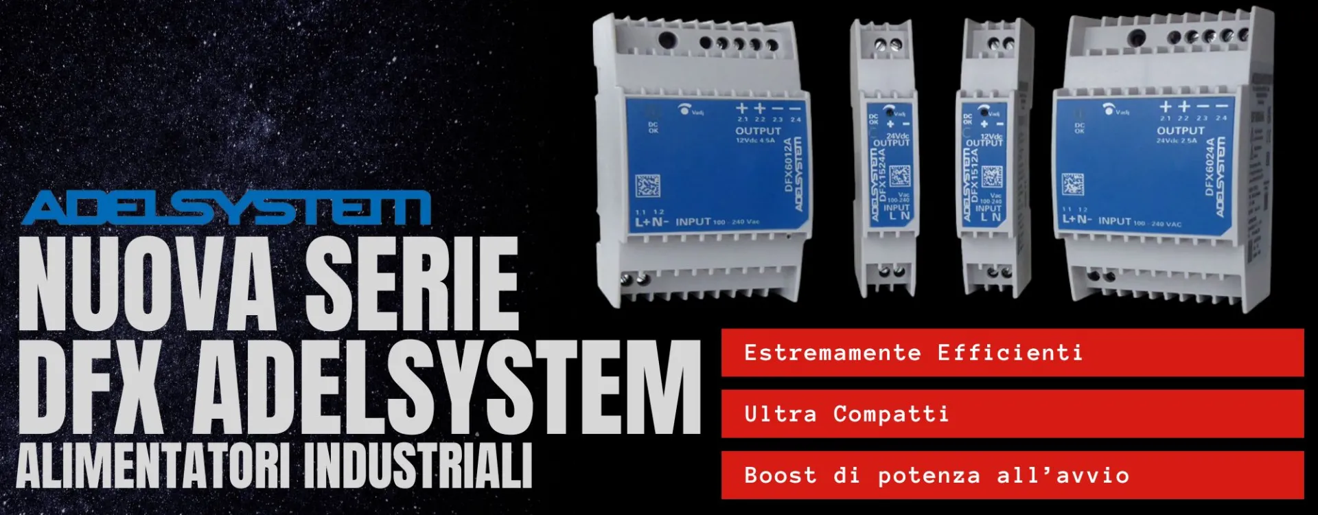 Adelsystem completes its range with the new DFX series for DIN rail installation ⚡