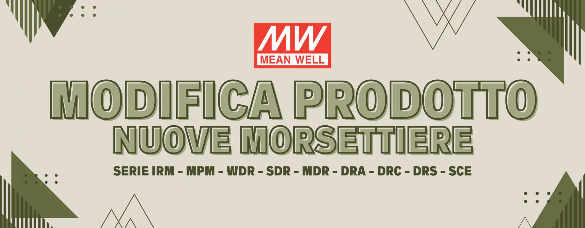 Avviso di modifica prodotto: nuove morsettiere in casa Mean Well!