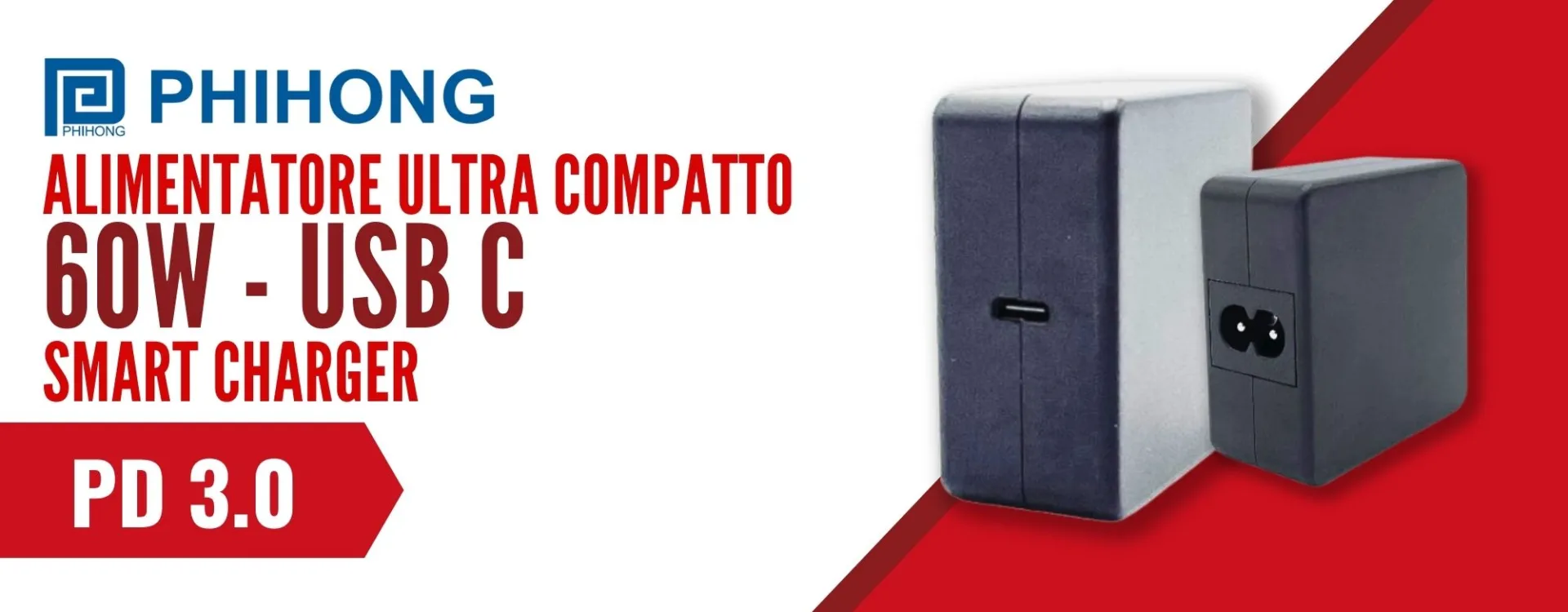 Nuevos Phihong USB-C 60W ultra compactos - PD 3.0 smart charger