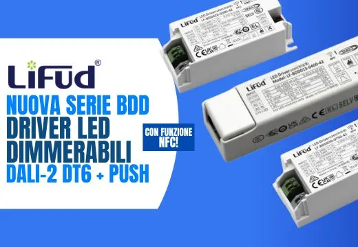 LIFUD: ¡Nuevos drivers LED DALI DT6 con función NFC - Compactos y eficientes!