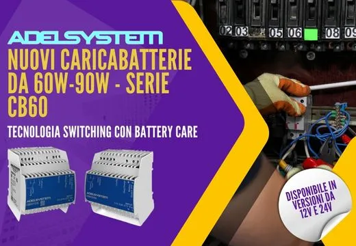 Adelsystem, new series CB60: 60-90W battery charger with battery care.